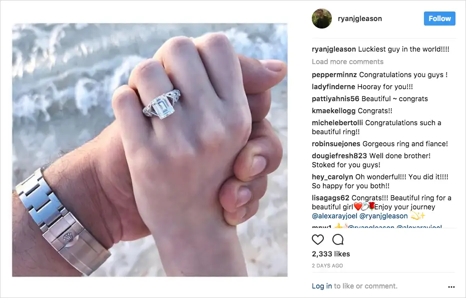 Alexa dine Ray Joel Engagement Ring